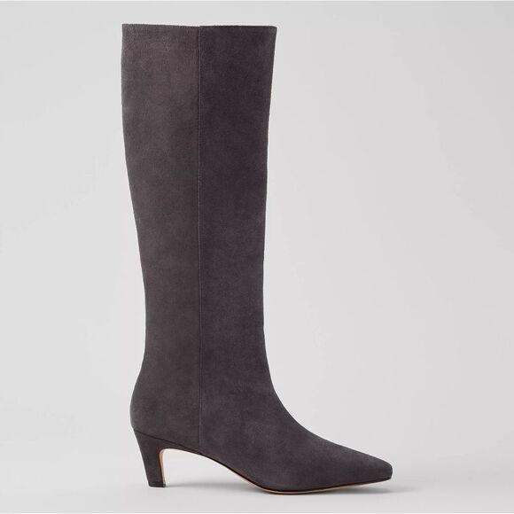 Ann Taylor Shoes - 🆕Ann Taylor Kitten Heel Knee High Boots - Dark Gray - Sz 6-1/2